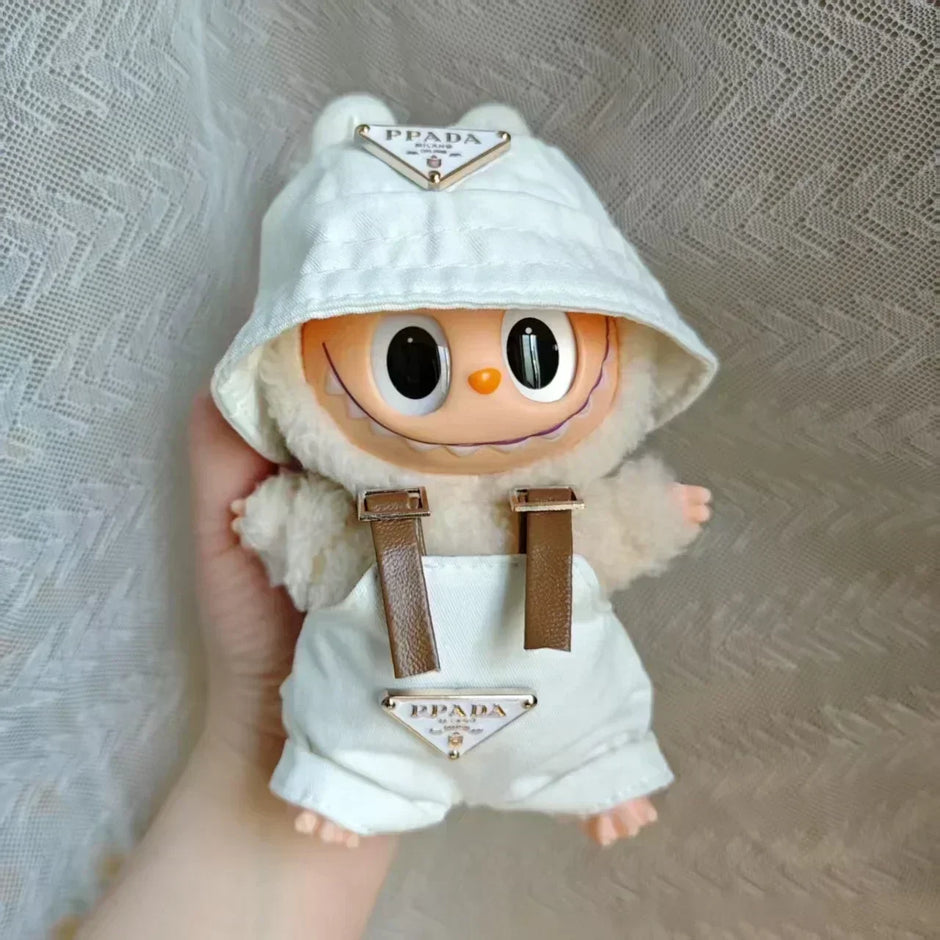 17cm Mini Labubu Doll Clothes - Outfit, Hat, Bag, and Shoes Accessories