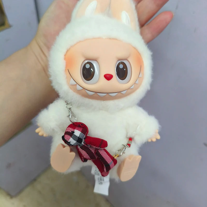 Labubu Clothes - Cute Bear Crossbody Bag and Pearl Necklace Accessories