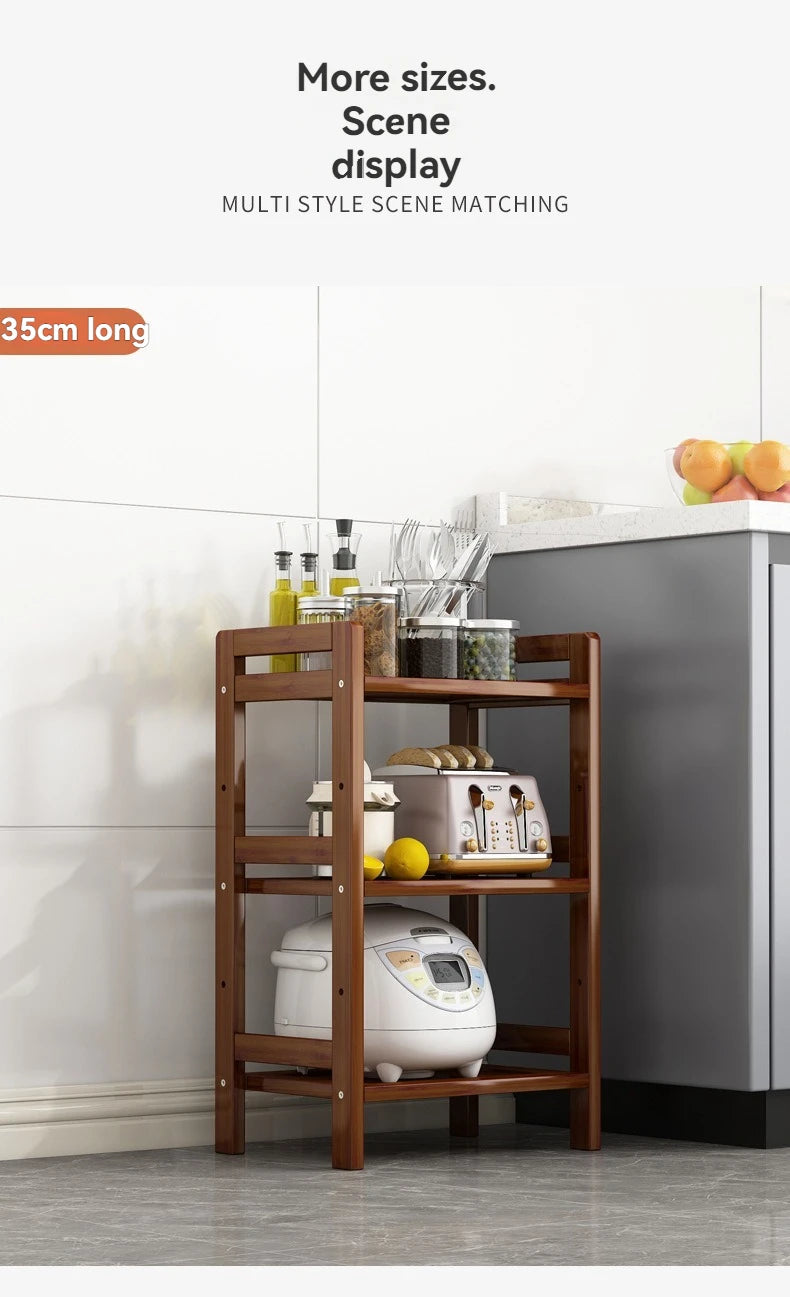 Floor Standing Kitchen Shelf - Multi-Layer Storage for Pots and Seasonings