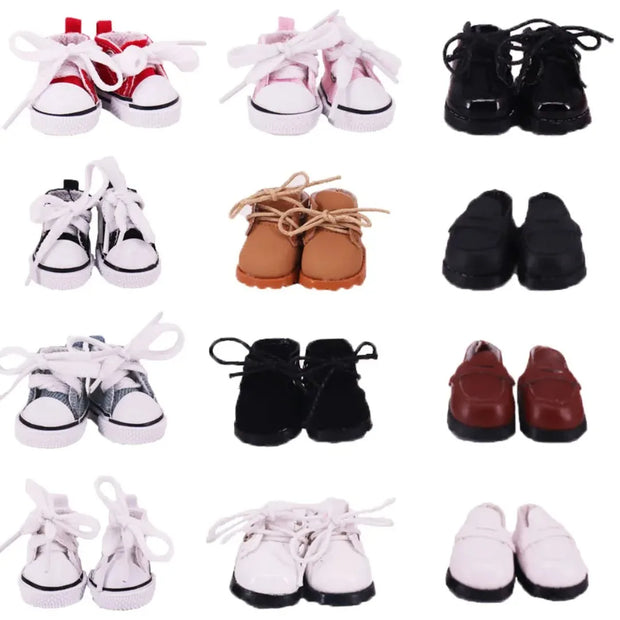 Doll Shoes - 3.8cm Canvas Shoes for 17cm Labubu Doll Accessories