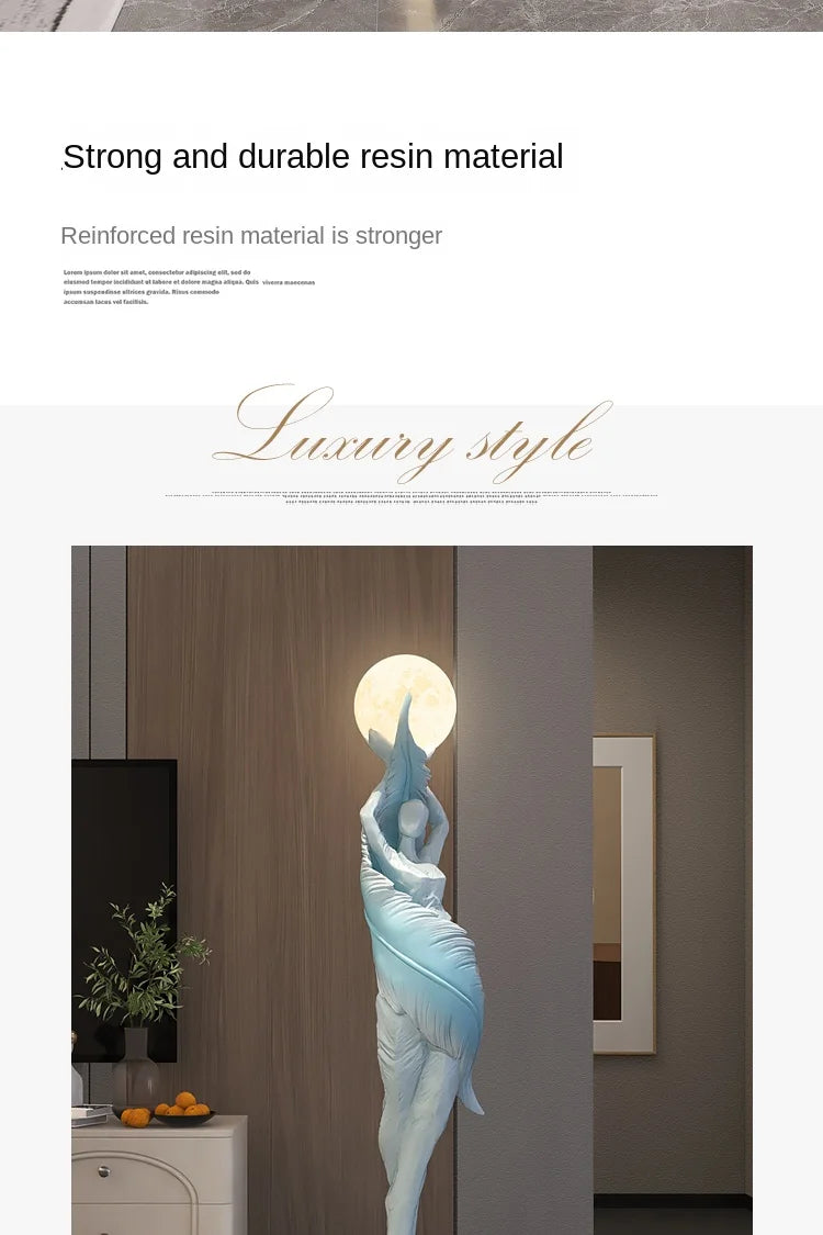 Abstract Girl Statue - Artistic Resin Sculpture for Home Decor