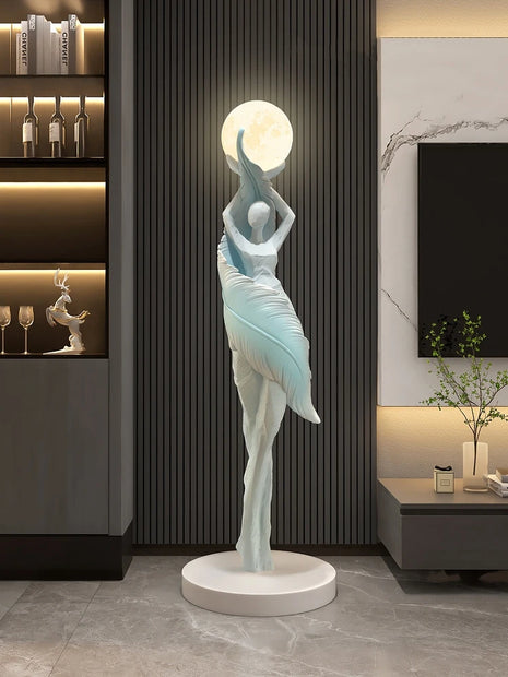 Abstract Girl Statue - Artistic Resin Sculpture for Home Decor
