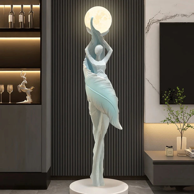 Abstract Girl Statue - Artistic Resin Sculpture for Home Decor