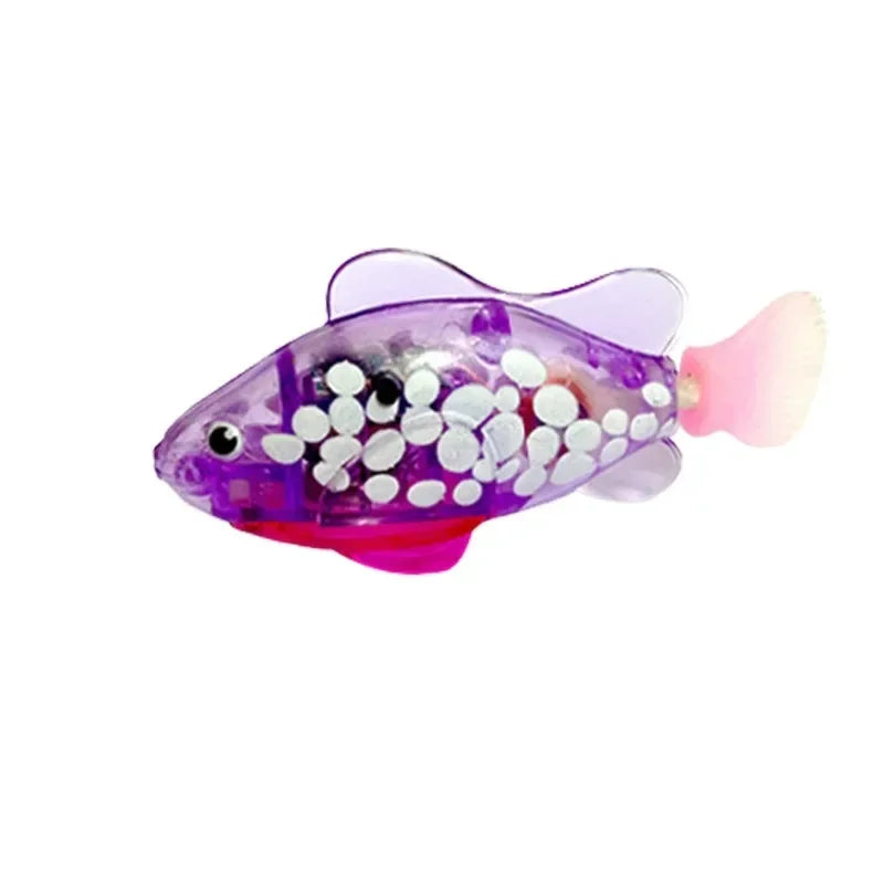Cat Toy LED Inductive Interactive Swimming Robot Fish Toy - Glowing Electric Fish to Stimulate Play