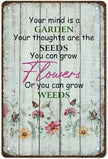 Gardening Mat Square Metal Sign - Inspirational Quote for Garden Decor