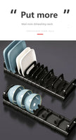 Kitchen Cabinets Dish Storage Rack - Built-In Plate Divider Organiser