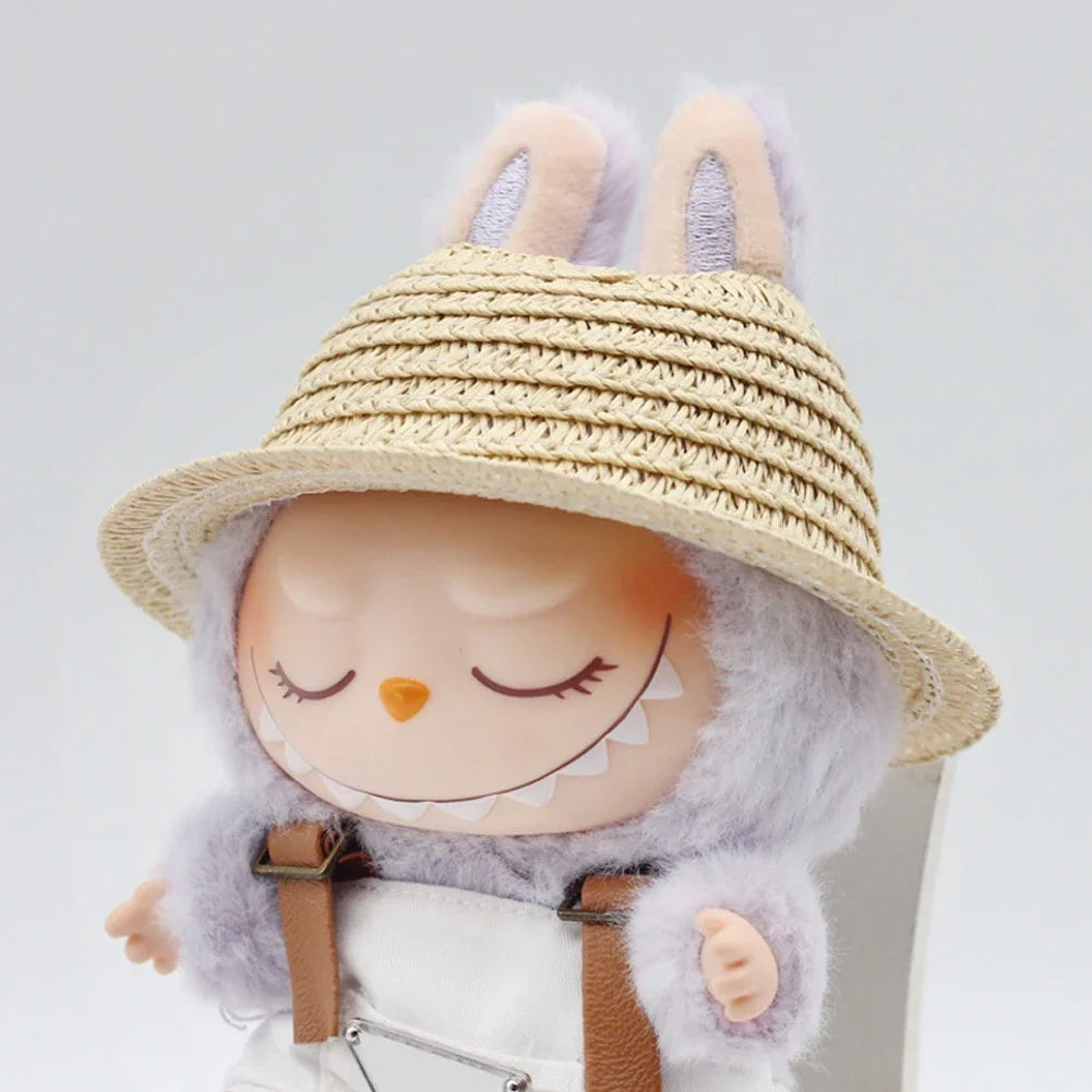 Sun Hat for Labubu V1 V2 V3 - Open Straw Woven Hat Accessories