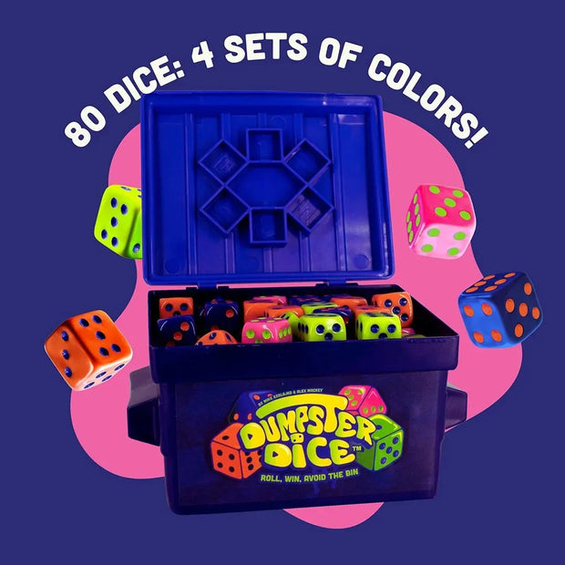 Dumpster Dice Set Fast-Paced Family Dice Game Fun 4-Player Board