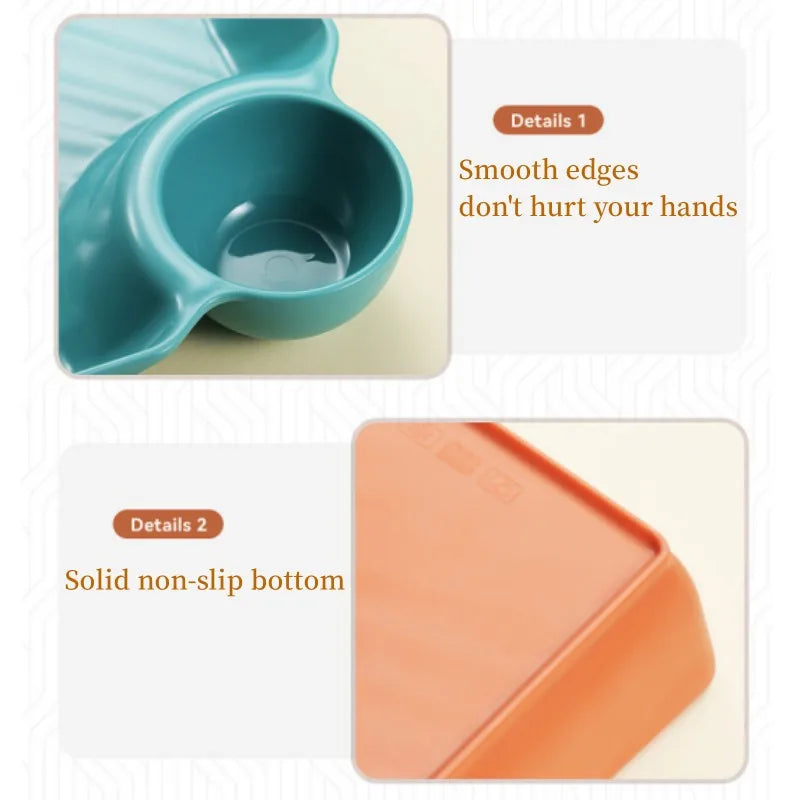 Square Dumpling Plate - Creative Snack Platter with Vinegar Space