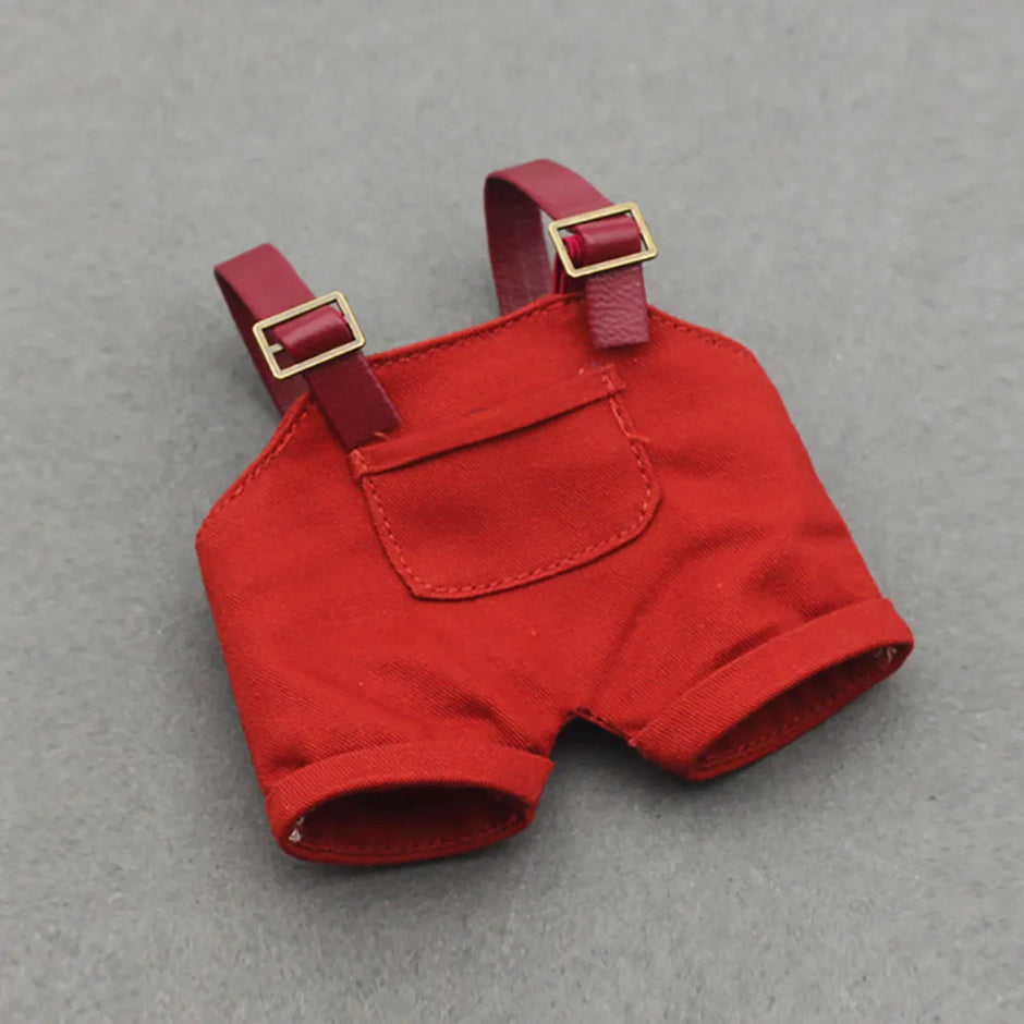 Mini Plush Doll Clothes for Korea Exo Labubu Idol V1 V2 - Overalls, Hat, and T-Shirt Set