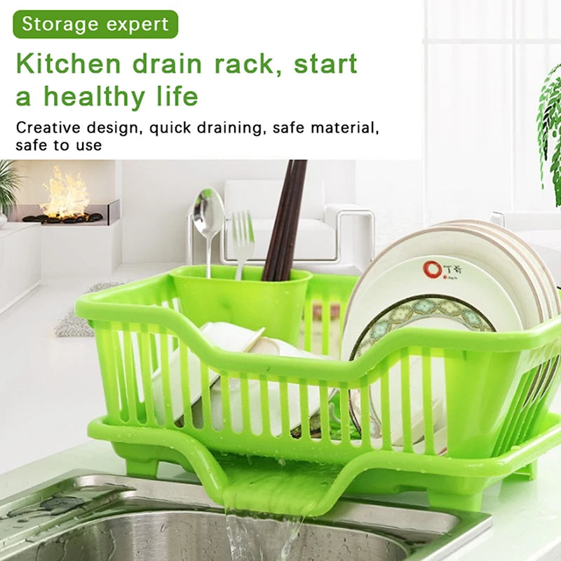 Kitchen Drainage Rack - Utensils and Plate Drying Rack with Drainer Board
