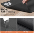 Pet Feeding Mat - Absorbent for Food and Water Bowl with Waterproof Rubber