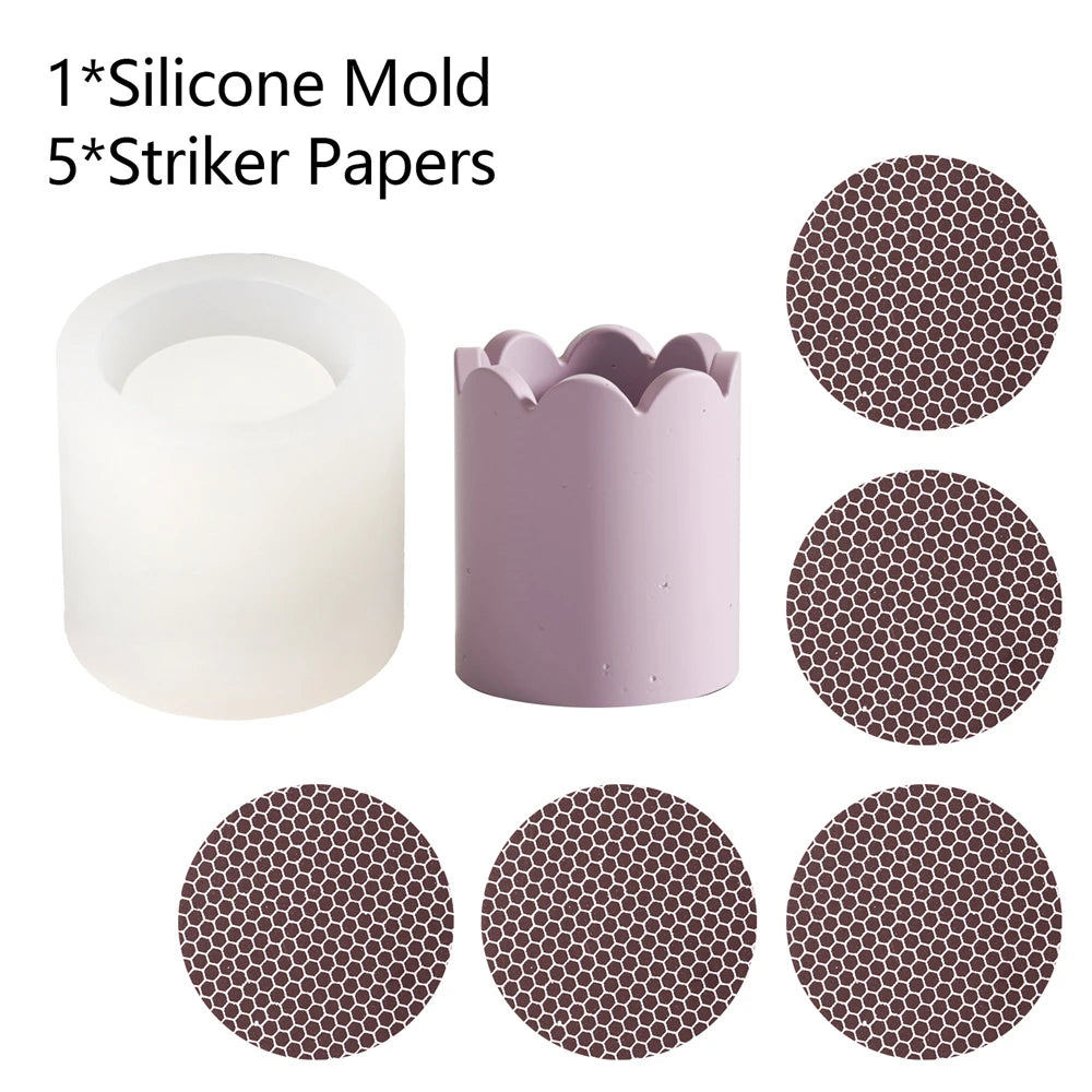 Flower Shape Candlestick - Handmade Coaster with Non-Slip Mat for Home Decor