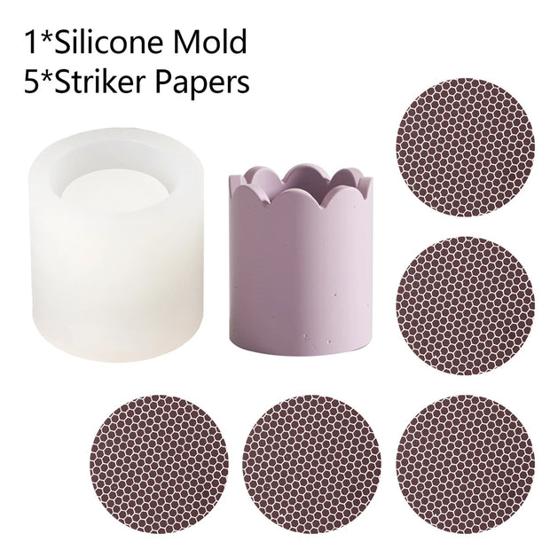 Flower Shape Candlestick - Handmade Coaster with Non-Slip Mat for Home Decor
