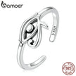 BAMOER Sterling Silver Eye of Horus Egypt Protection Open Ring