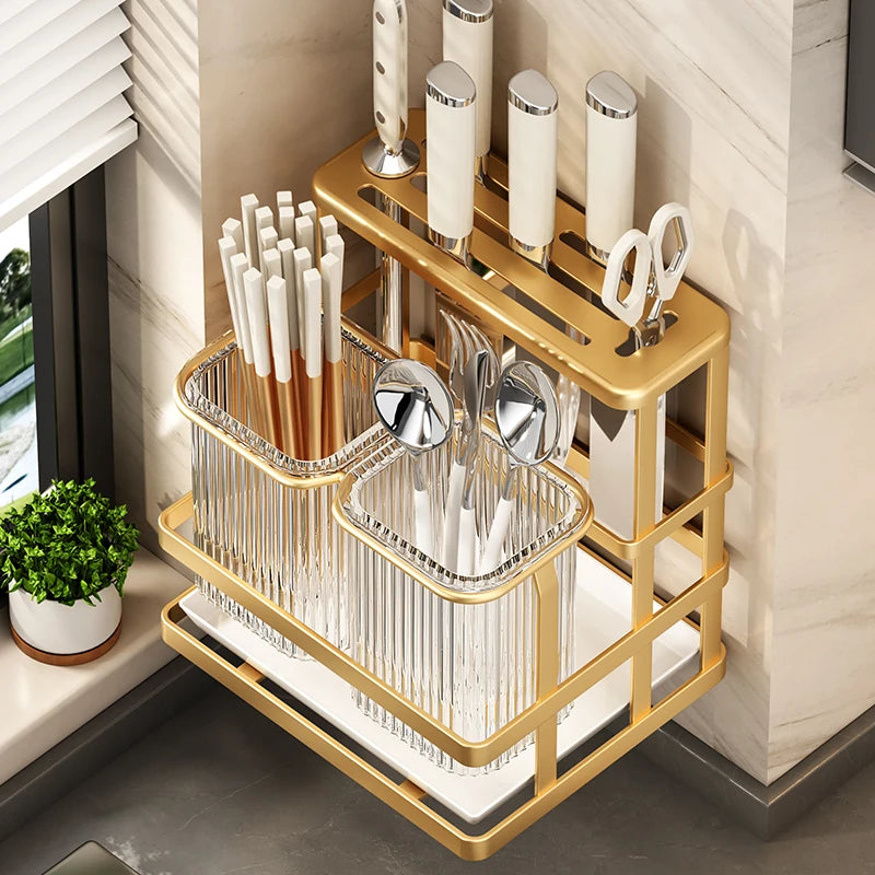 Kitchen Knife Rack - Wall-Mounted Cutting Board and Tool Storage