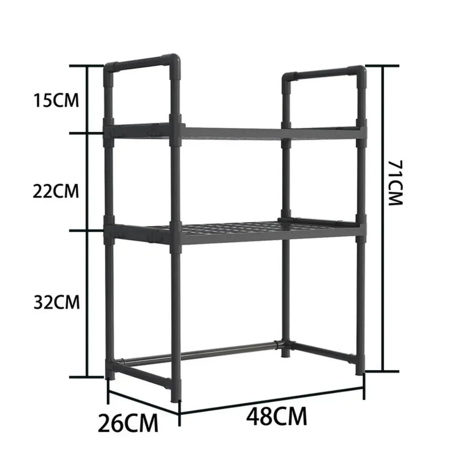 Kitchen Elevated Design Seasoning Rack Microwave Storage RackBilayer Oven Modern Minimalism Kitchen Accessories Organizer
