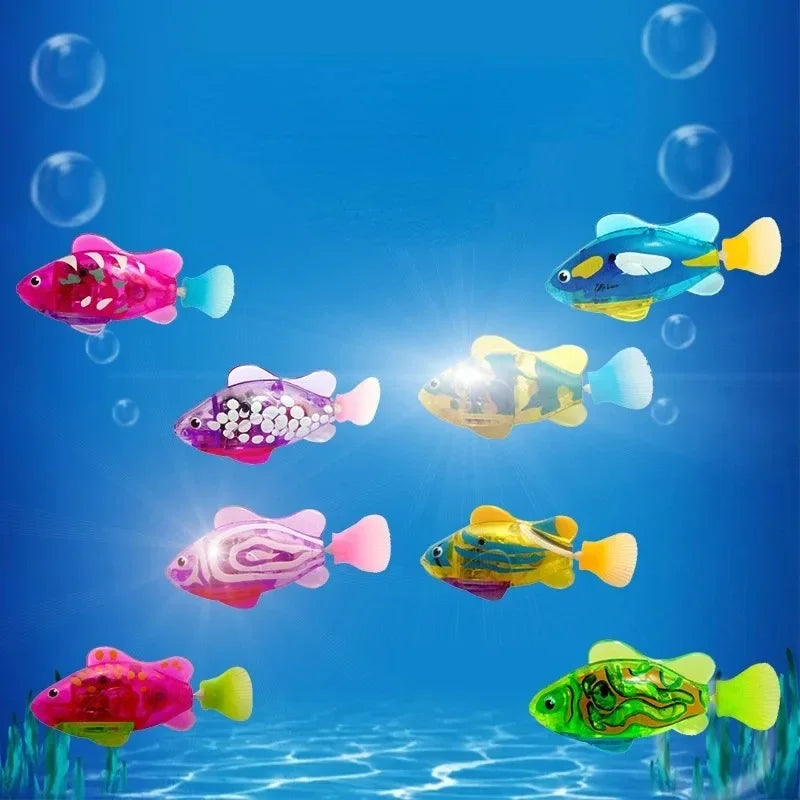 Cat Toy LED Inductive Interactive Swimming Robot Fish Toy - Glowing Electric Fish to Stimulate Play