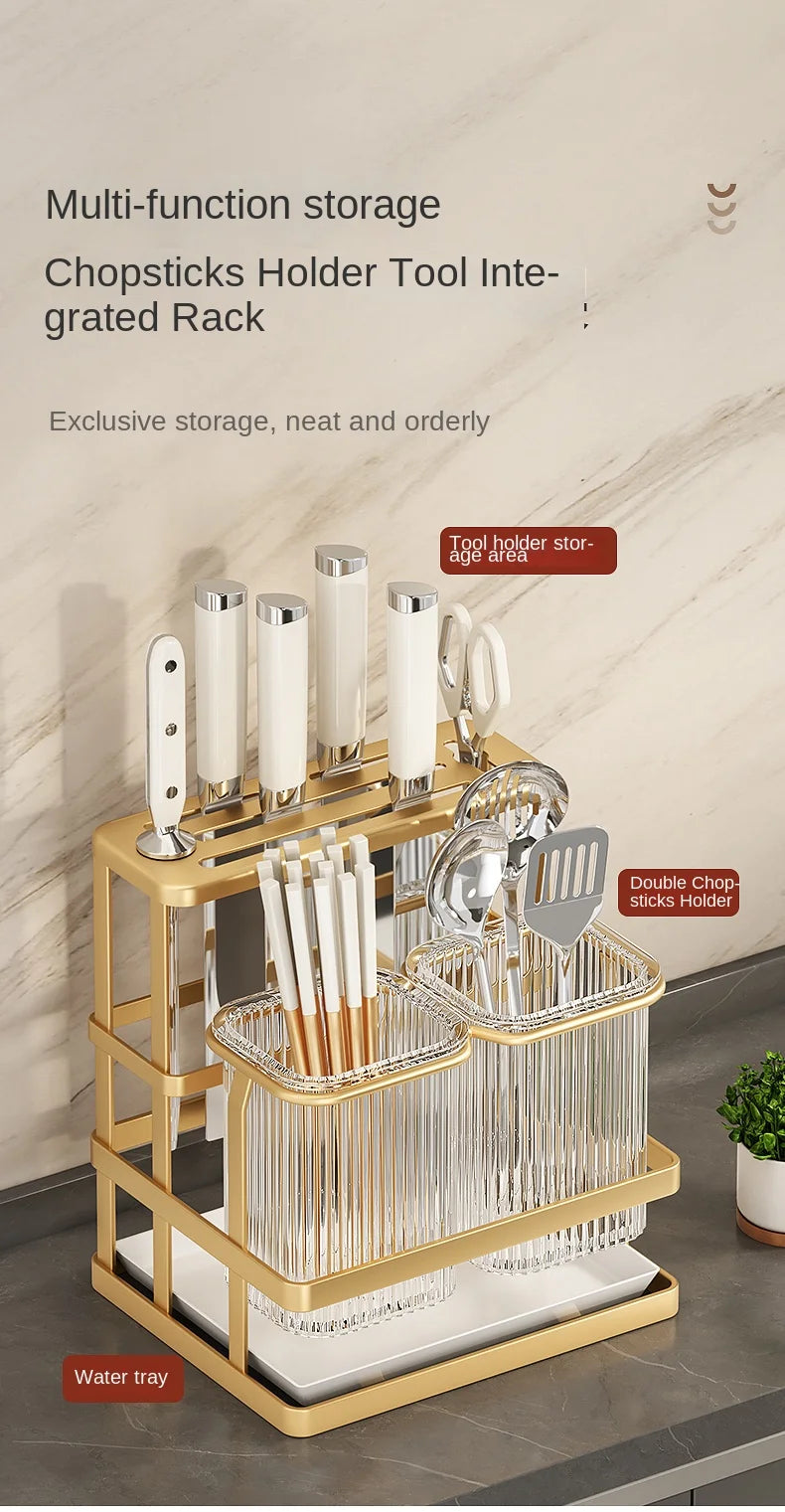 Kitchen Knife Rack - Wall-Mounted Cutting Board and Tool Storage
