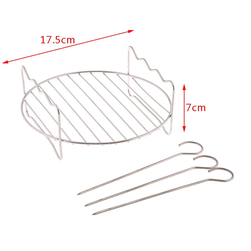 Stainless Steel Grill Baking Pan - BBQ Kitchen Tools for Air Fryers