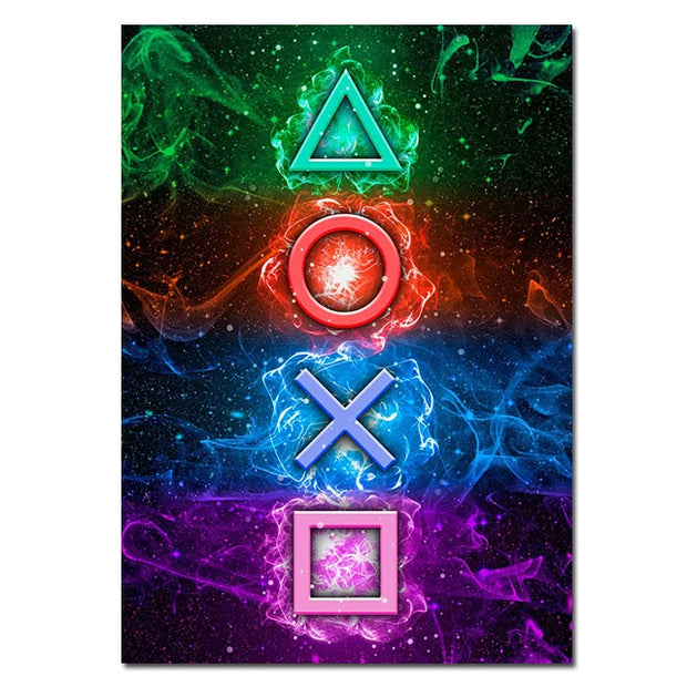 Canvas Paintings for Gaming Room - Punk Style Gamepad Posters and Prints