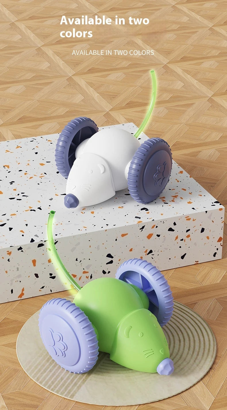 Electric Mouse Car Pet Toy - Rechargeable Automatic Teaser with Intelligent Obstacle Avoidance for Cats