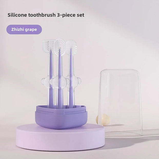 Pet Silicone Toothbrush and Toothpaste Set - Teeth Cleaning for Cats and Dogs