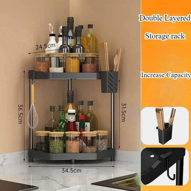 Kitchen Seasoning Shelf - Space-Saving Spice Countertop Stand