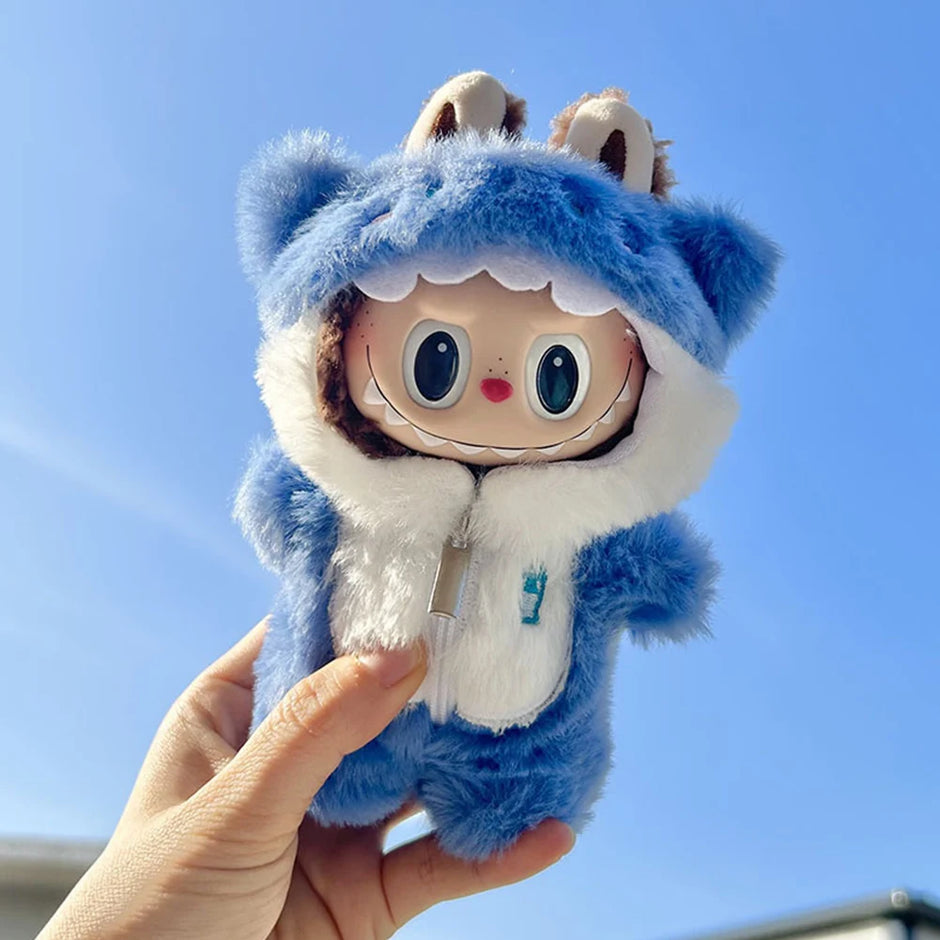Labubu 17cm Doll Clothes - Cute Plush Macaron Outfit for V1 V2 Dolls