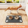 Pet Feeding Mat - Absorbent for Food and Water Bowl with Waterproof Rubber