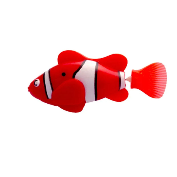 Cat Toy LED Inductive Interactive Swimming Robot Fish Toy - Glowing Electric Fish to Stimulate Play
