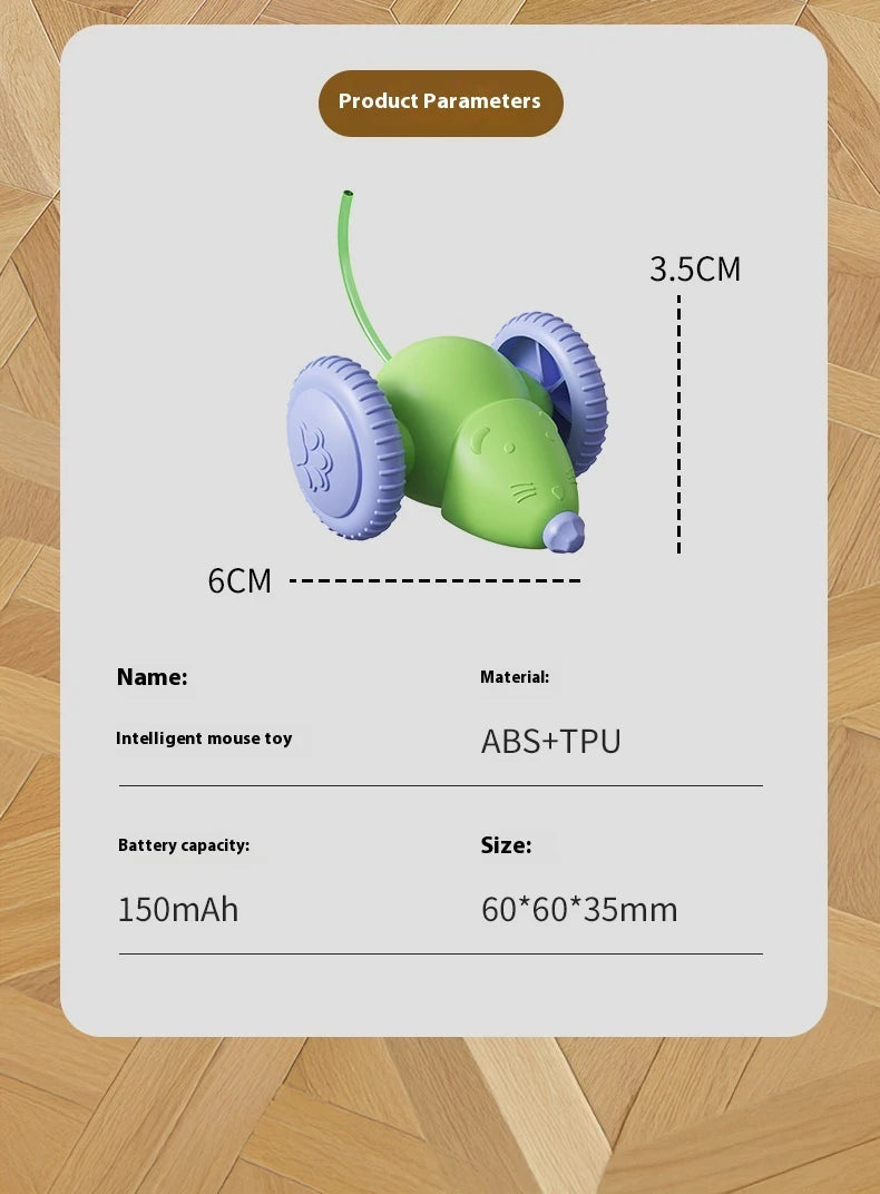 Electric Mouse Car Pet Toy - Rechargeable Automatic Teaser with Intelligent Obstacle Avoidance for Cats