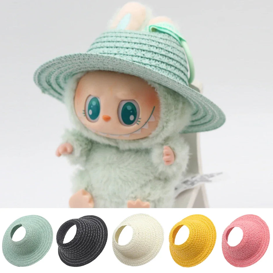 Sun Hat for Labubu V1 V2 V3 - Open Straw Woven Hat Accessories