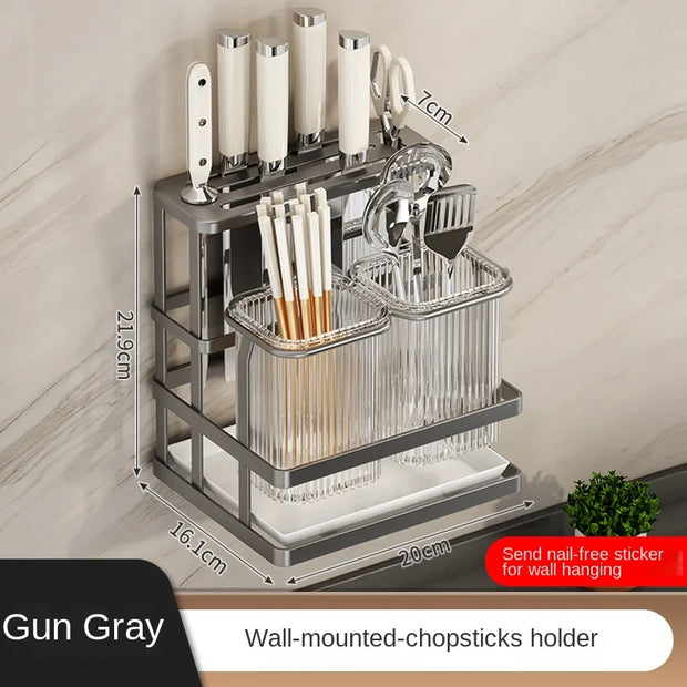 Kitchen Knife Rack - Wall-Mounted Cutting Board and Tool Storage