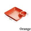 Square Dumpling Plate - Creative Snack Platter with Vinegar Space
