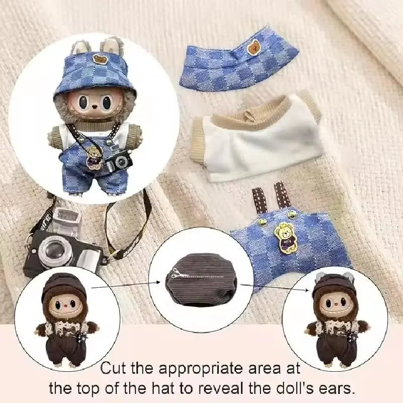 Gxlaihy 17cm Labubu Doll Clothes Outfit - Cute Costume for Dolls