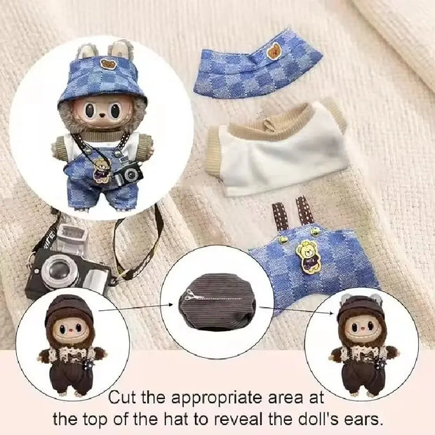 Gxlaihy 17cm Labubu Doll Clothes Outfit - Cute Costume for Dolls