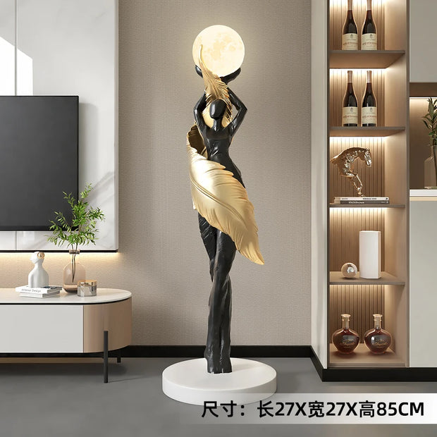 Abstract Girl Statue - Artistic Resin Sculpture for Home Decor