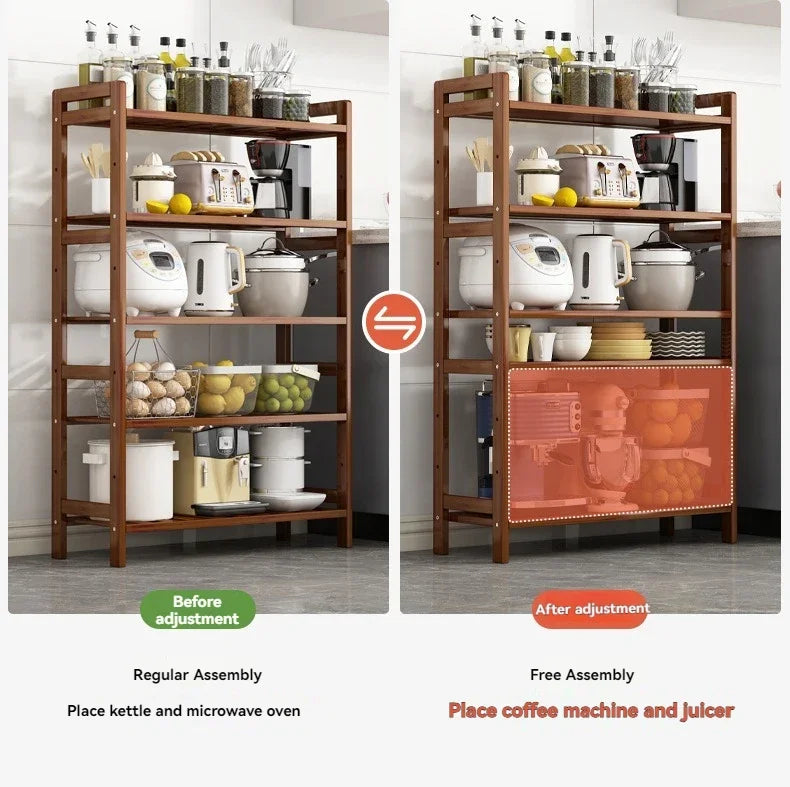 Multi-Layer Kitchen Shelf - Floor Stand for Pots and Seasonings