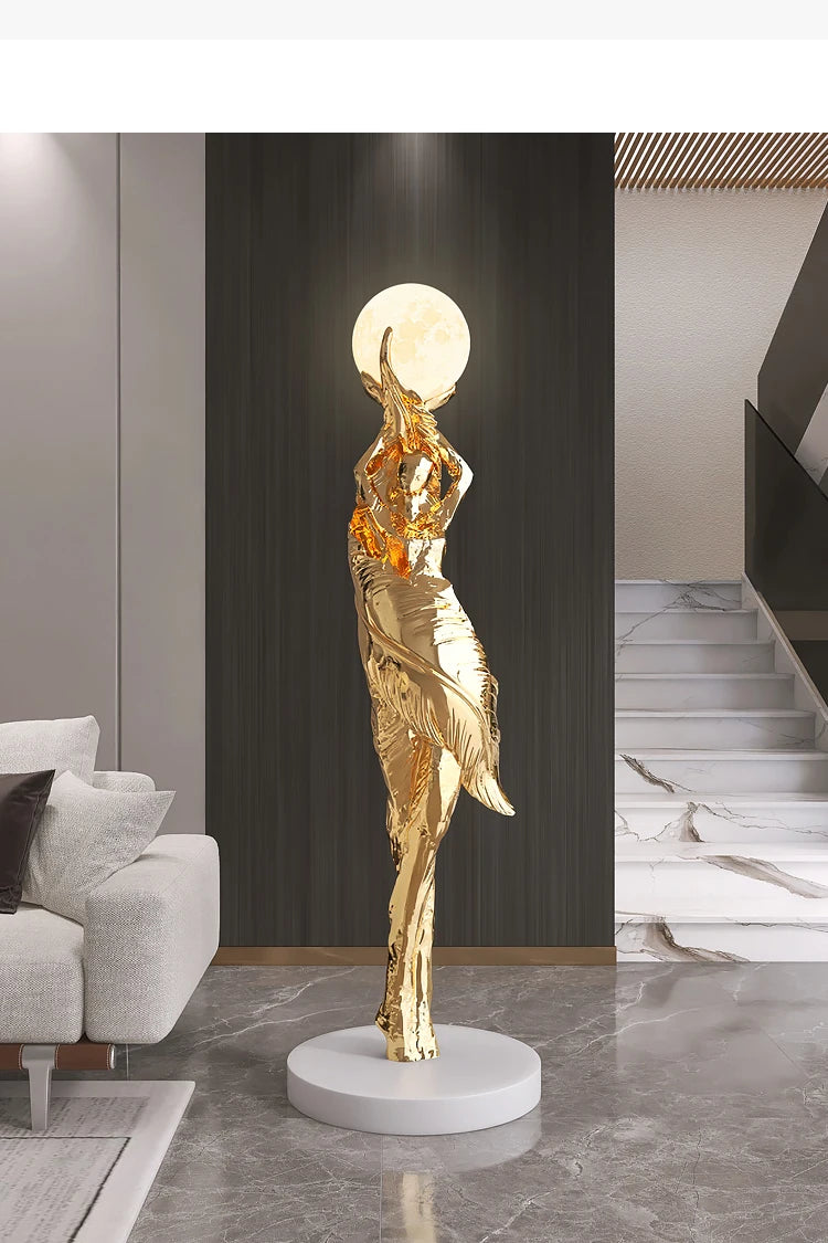 Abstract Girl Statue - Artistic Resin Sculpture for Home Decor