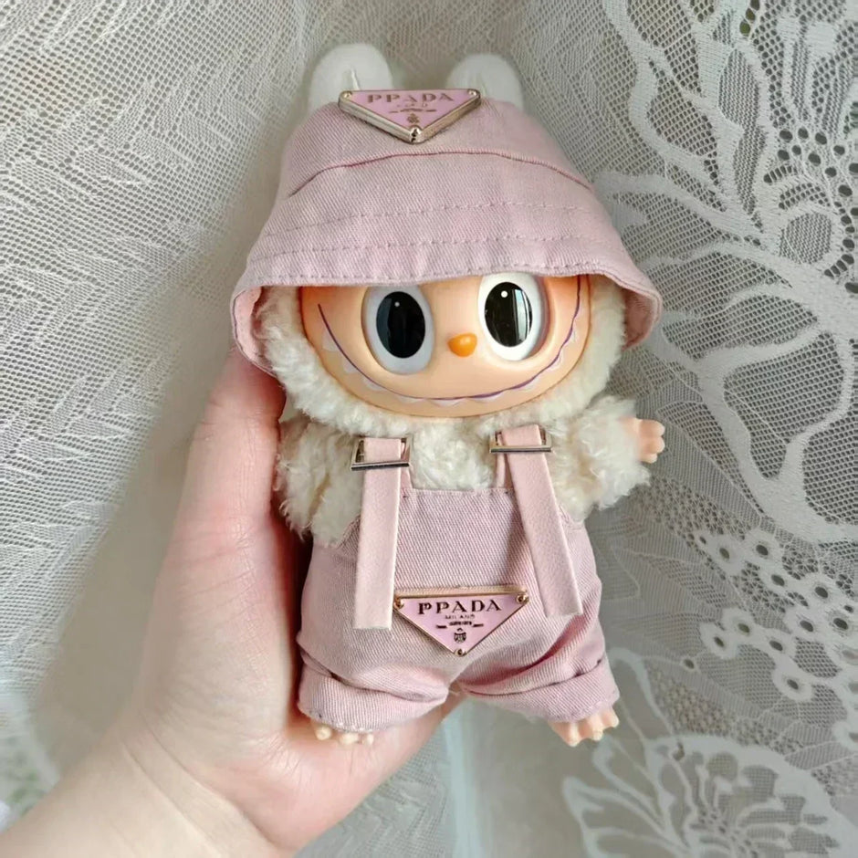 17cm Mini Labubu Doll Clothes - Outfit, Hat, Bag, and Shoes Accessories