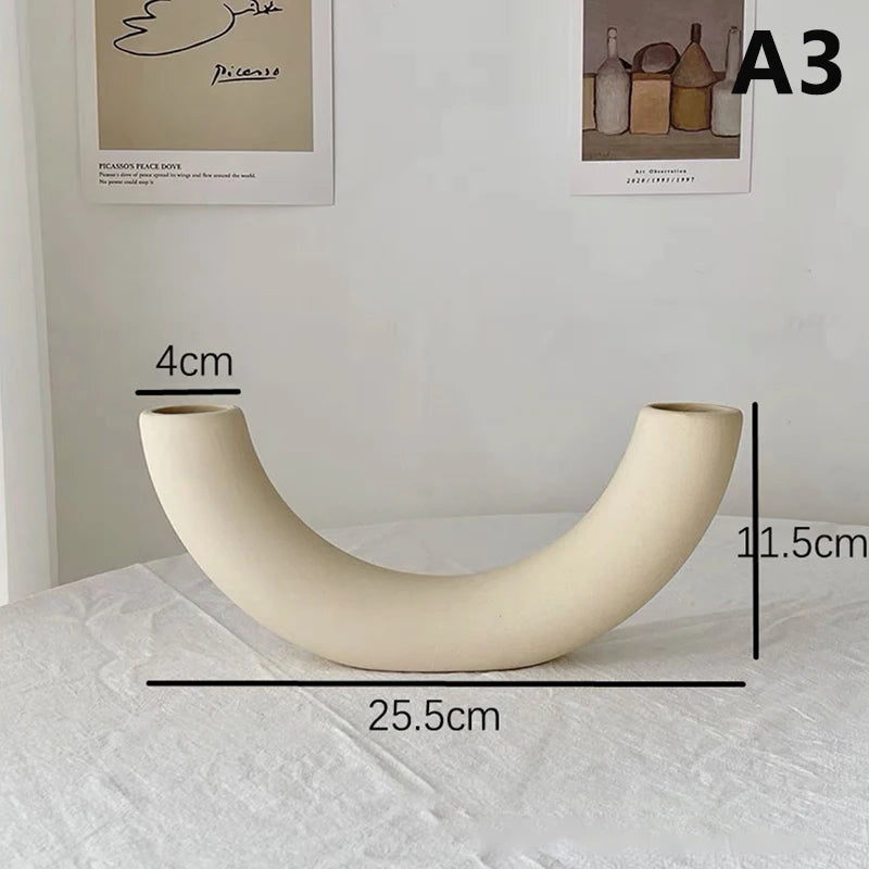 Ceramic Art Vase - Modern Home Decor for Bedroom and Photography Background
