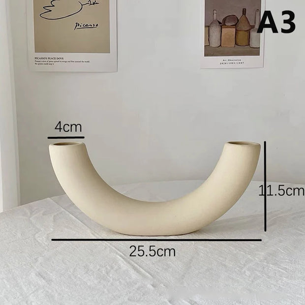 Ceramic Art Vase - Modern Home Decor for Bedroom and Photography Background