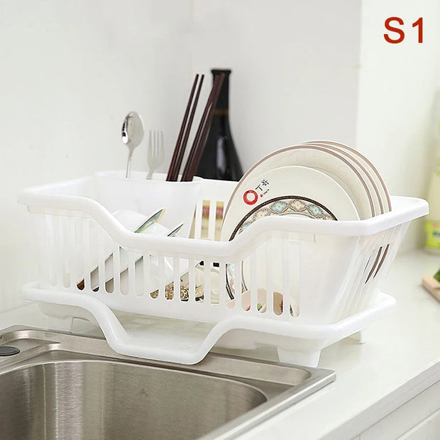 Kitchen Drainage Rack - Utensils and Plate Drying Rack with Drainer Board