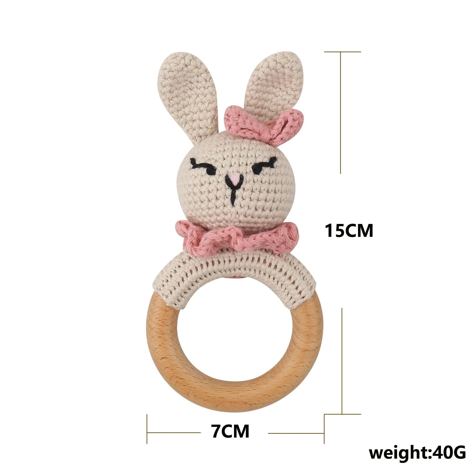 Baby Rattles DIY Crochet Cartoon Lion and Fox Doll Hand Bell Toy