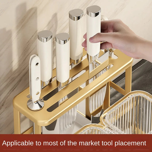 Kitchen Knife Rack - Wall-Mounted Cutting Board and Tool Storage