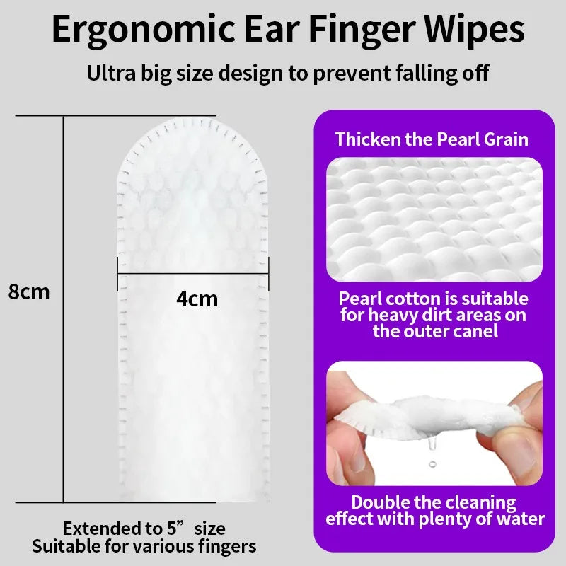 Ear Cleaning Wipes - Ear Care Fingertips for Ear Mite Removal in Cats and Dogs