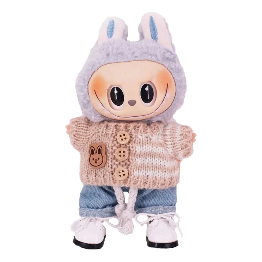Doll Shoes - 3.8cm Canvas Shoes for 17cm Labubu Doll Accessories