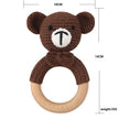 Baby Rattles DIY Crochet Cartoon Lion and Fox Doll Hand Bell Toy