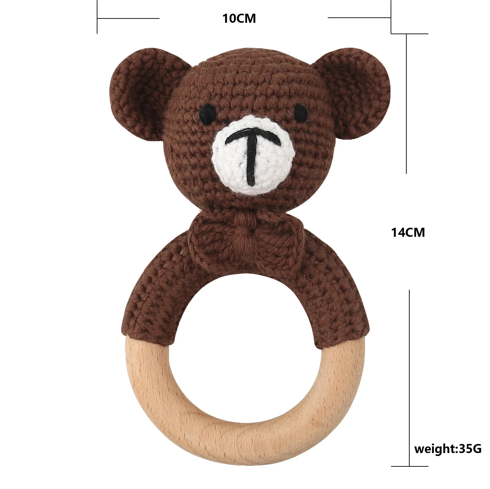 Baby Rattles DIY Crochet Cartoon Lion and Fox Doll Hand Bell Toy